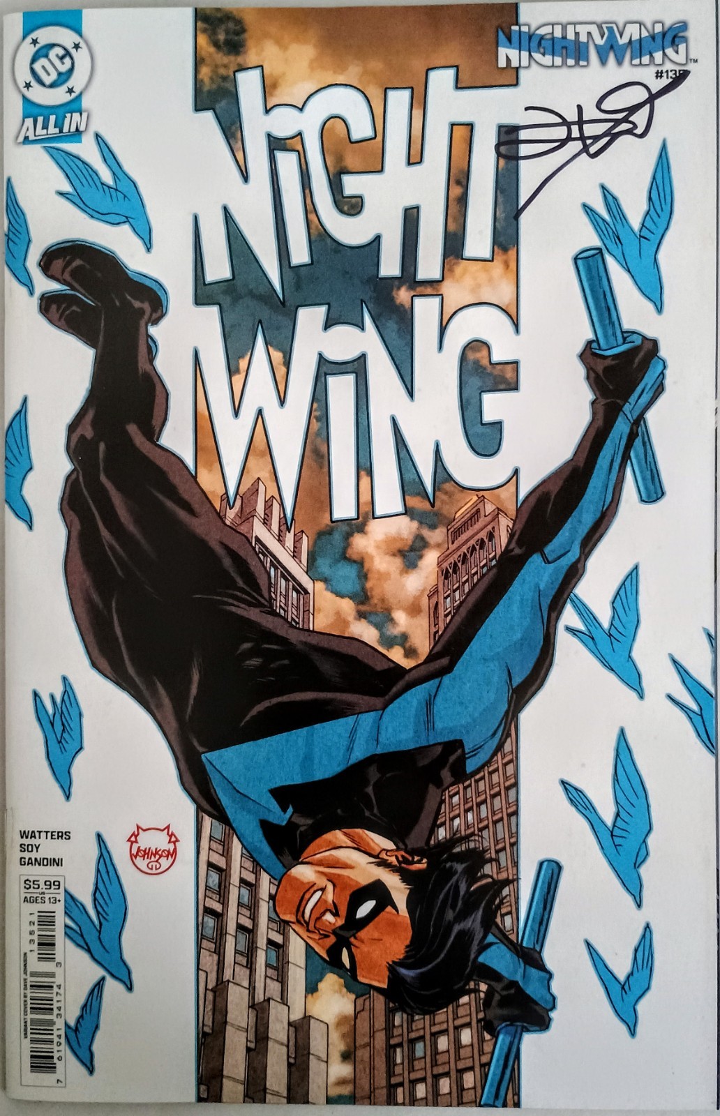 Nightwing #135 Cover B Dave Johnson Card Stock Variant *Signed* Dan Watters