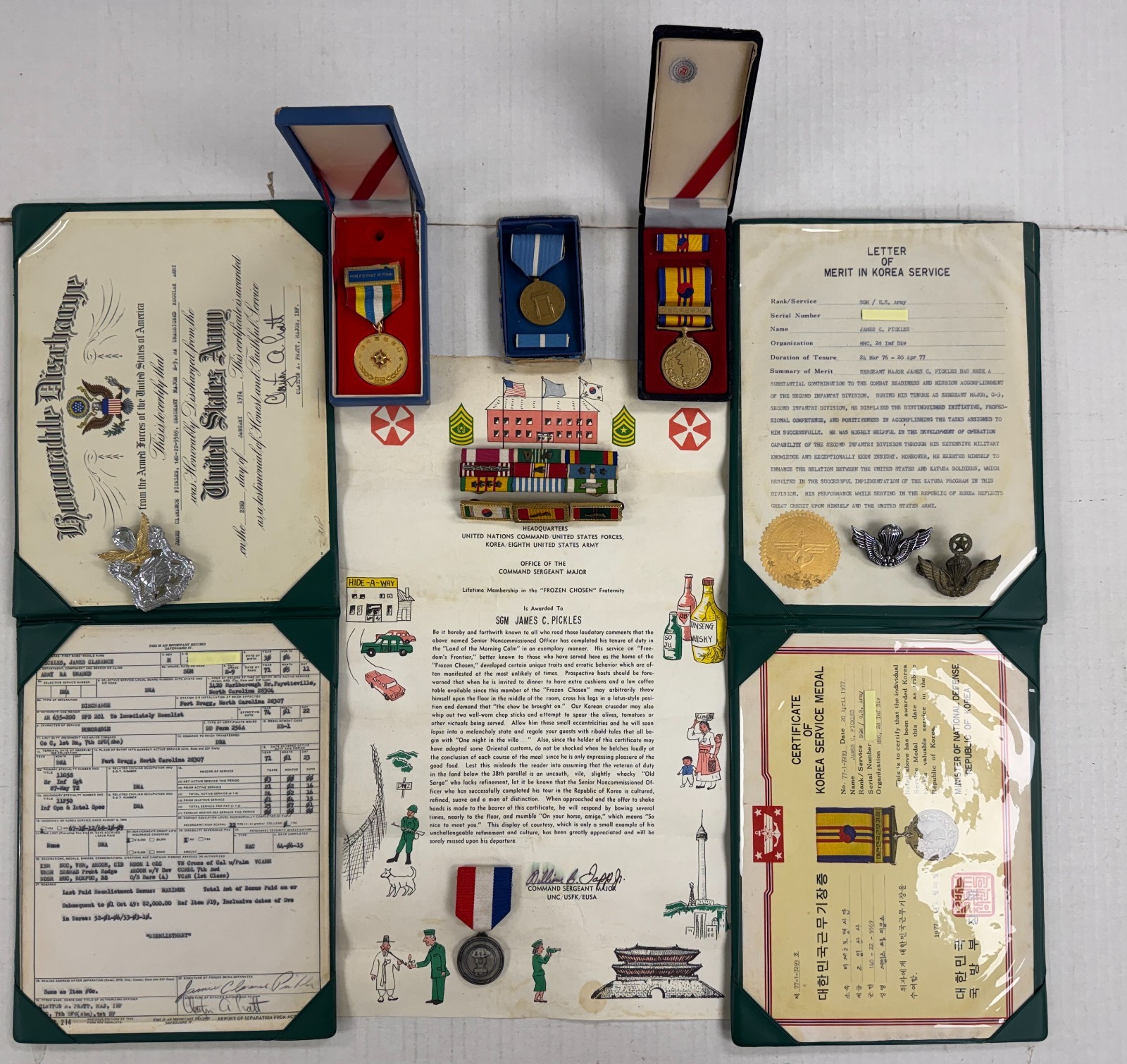 KOREAN WAR VETERAN DOCUMENT AND MEDALS GROUPING