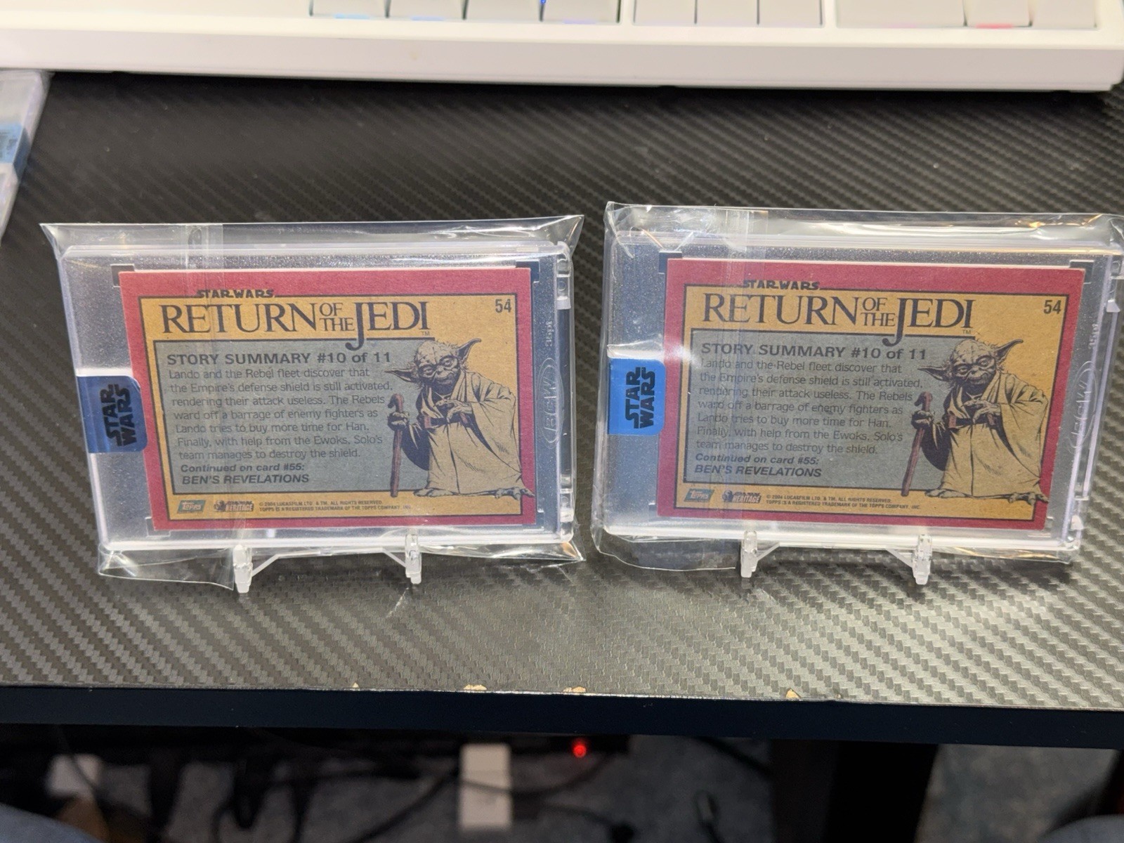 2018 Topps Archives Star Wars Dave Barclay Auto Yoda Buyback 1/2 & 2/2 Lot RARE!