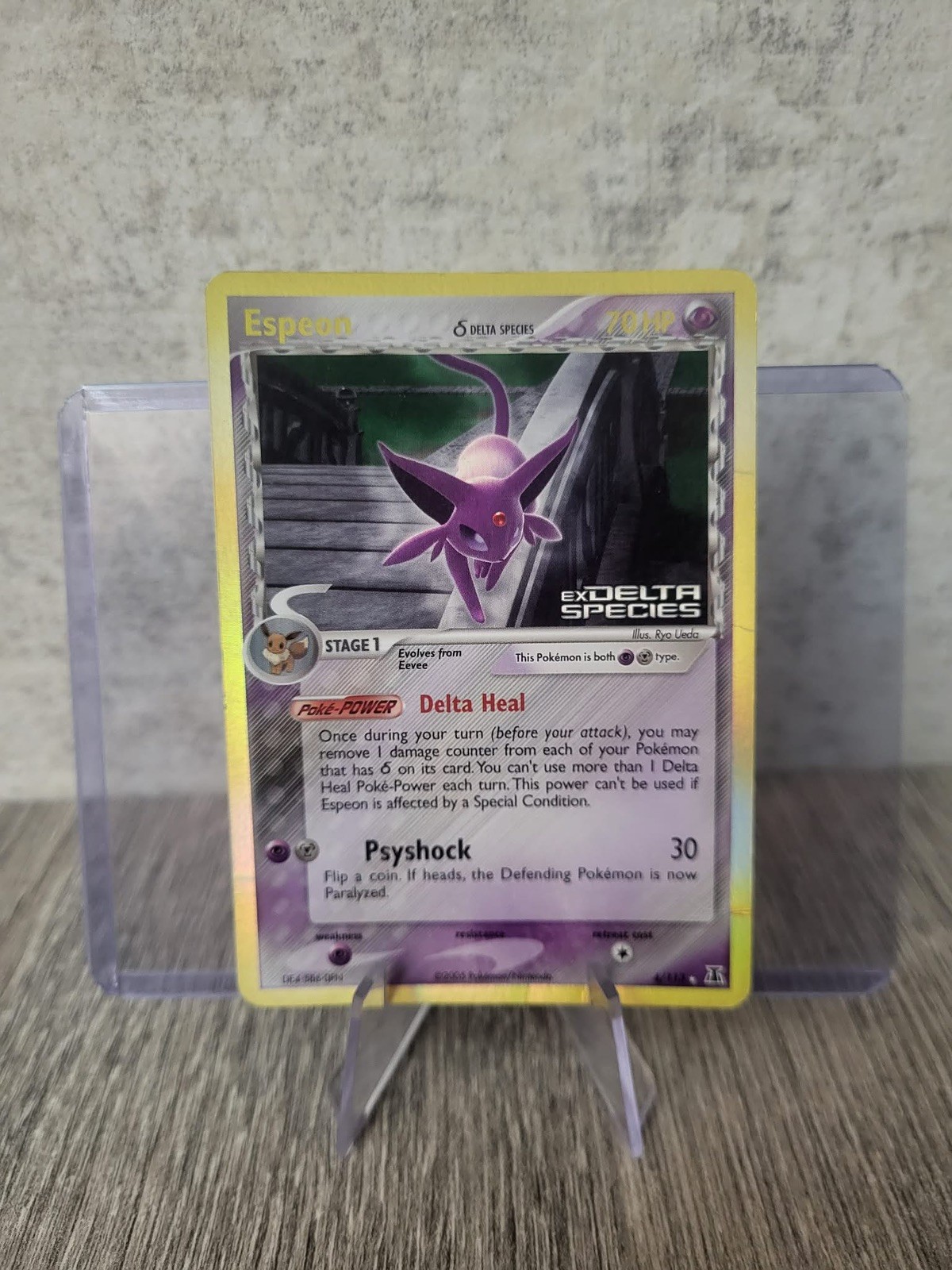Pokemon Espeon EX Delta Species Stamped Reverse Holo Pokemon Card WOTC 2005