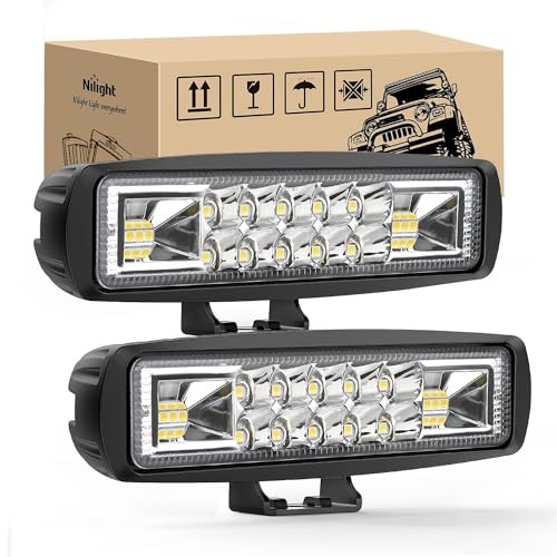 Golf Cart Adjustable 60W LED Pods 2Pcs White 1.0 Count Not Smart Home Compatible