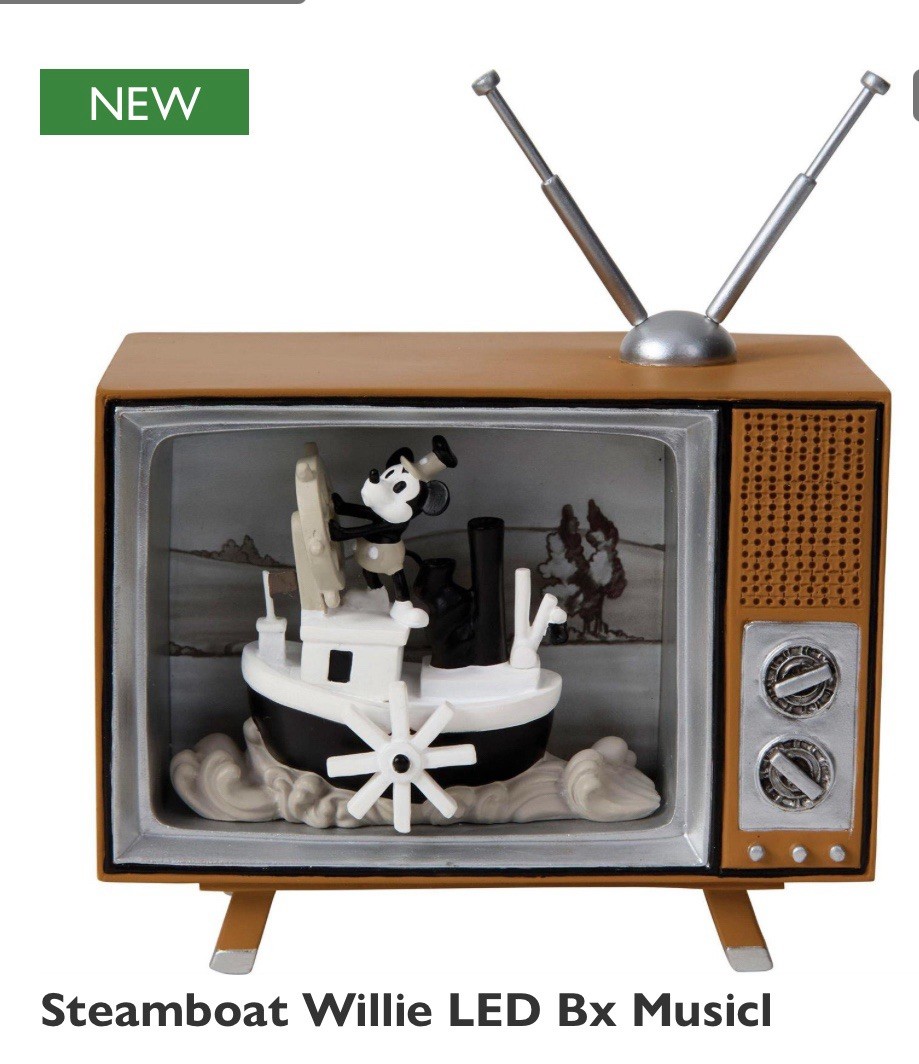 Steamboat Willie Television Led Lit Musical Figurine Precious Moments 5.75”H NIB