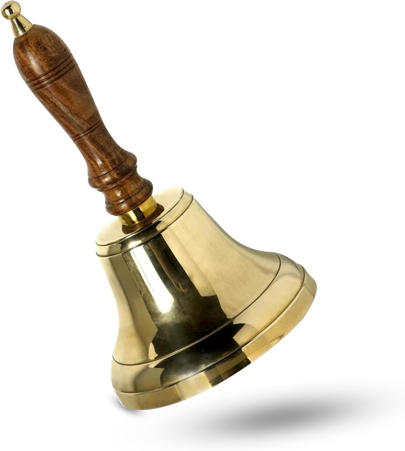 ARSUK Brass Handbell for Adults Large School Bell with Wooden Handle Loud Clear