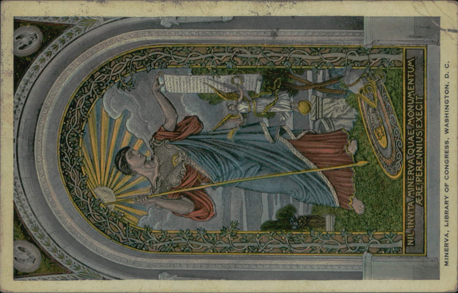 Postcard: STORY SCOCRANT SPATIATIE CONOMICE FARTING NIL INVITA MINERVA