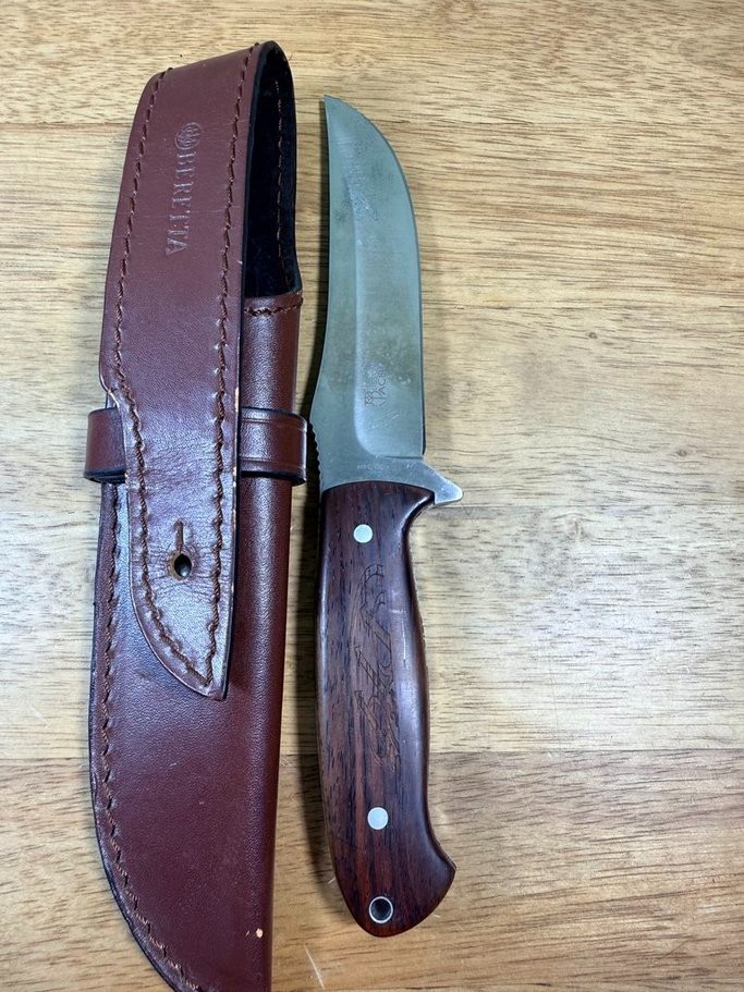 Beretta Francesco Pachì Designed Fixed Blade Knife – 440C Steel Leather Sheath