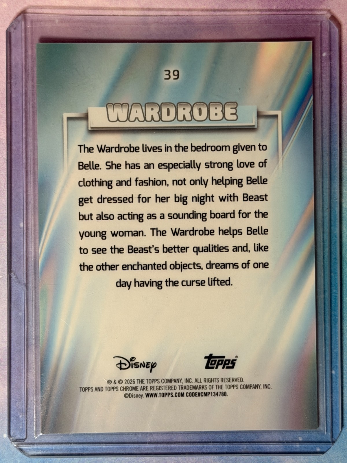 2026 Topps Chrome Disney WARDROBE /50 True Gold Refractor SP BEAUTY & THE BEAST