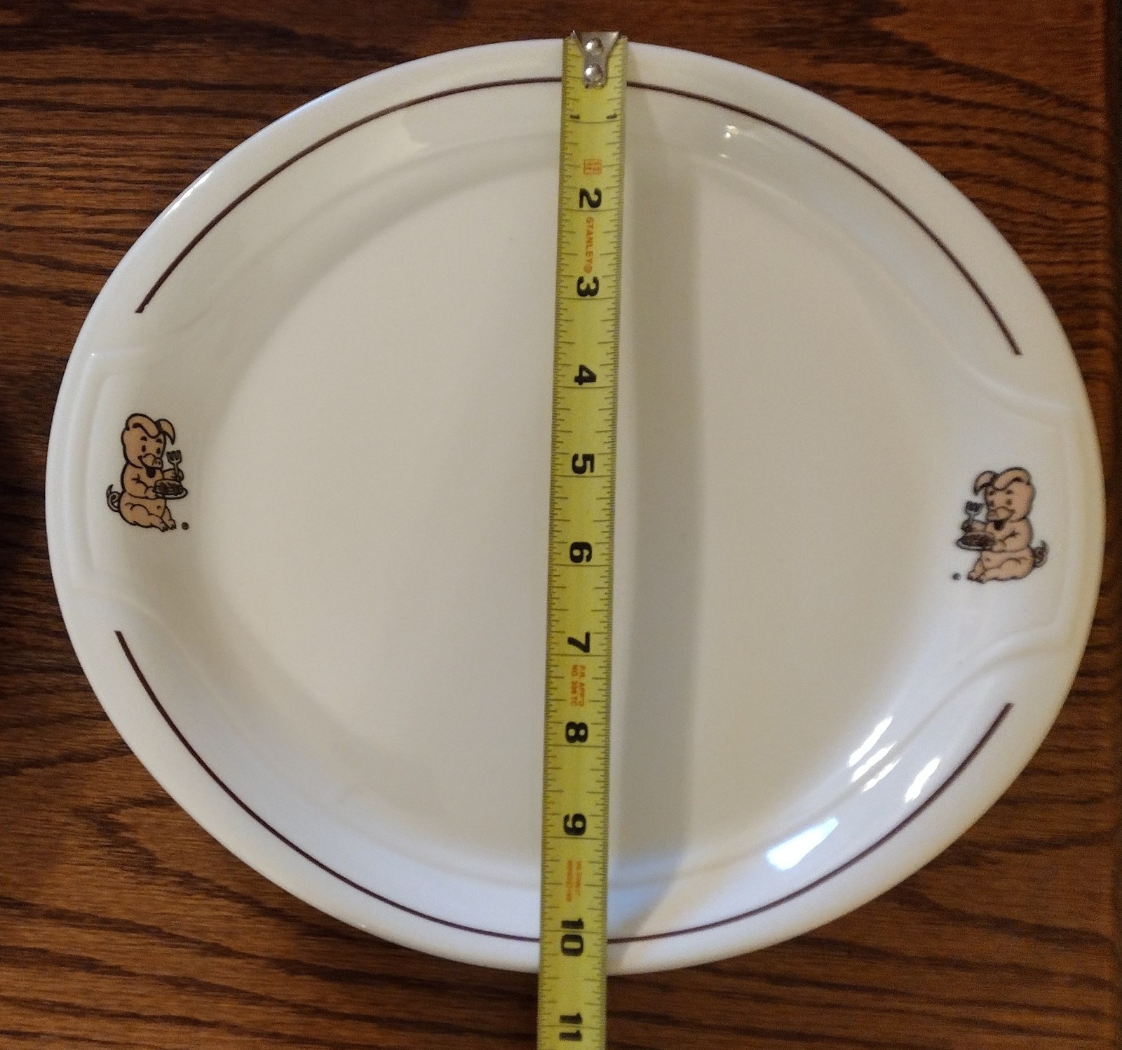Vintage Pig N Pancake Restaurant Ware Syralite 12″ Serving Plates Syracuse China