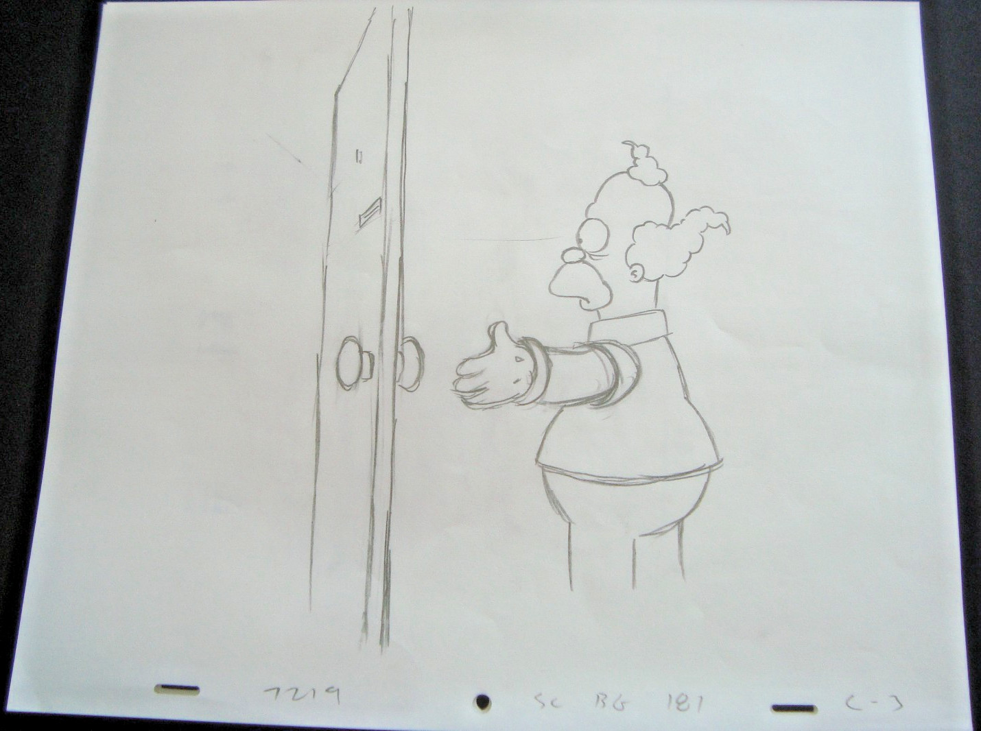 THE SIMPSONS ORIGINAL ART Production Drawing Lot of 3 Krusty the Clown sketch