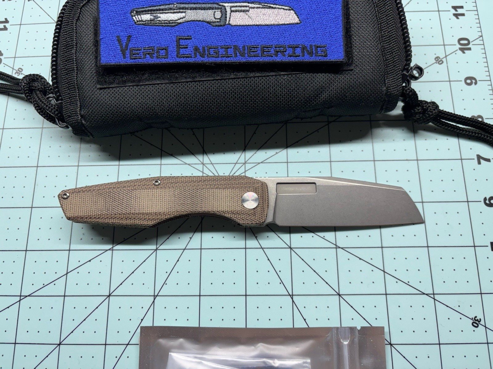 Vero Engineering Axon Micarta M390 Second, Timascus Left Handed, Lefty Nice!