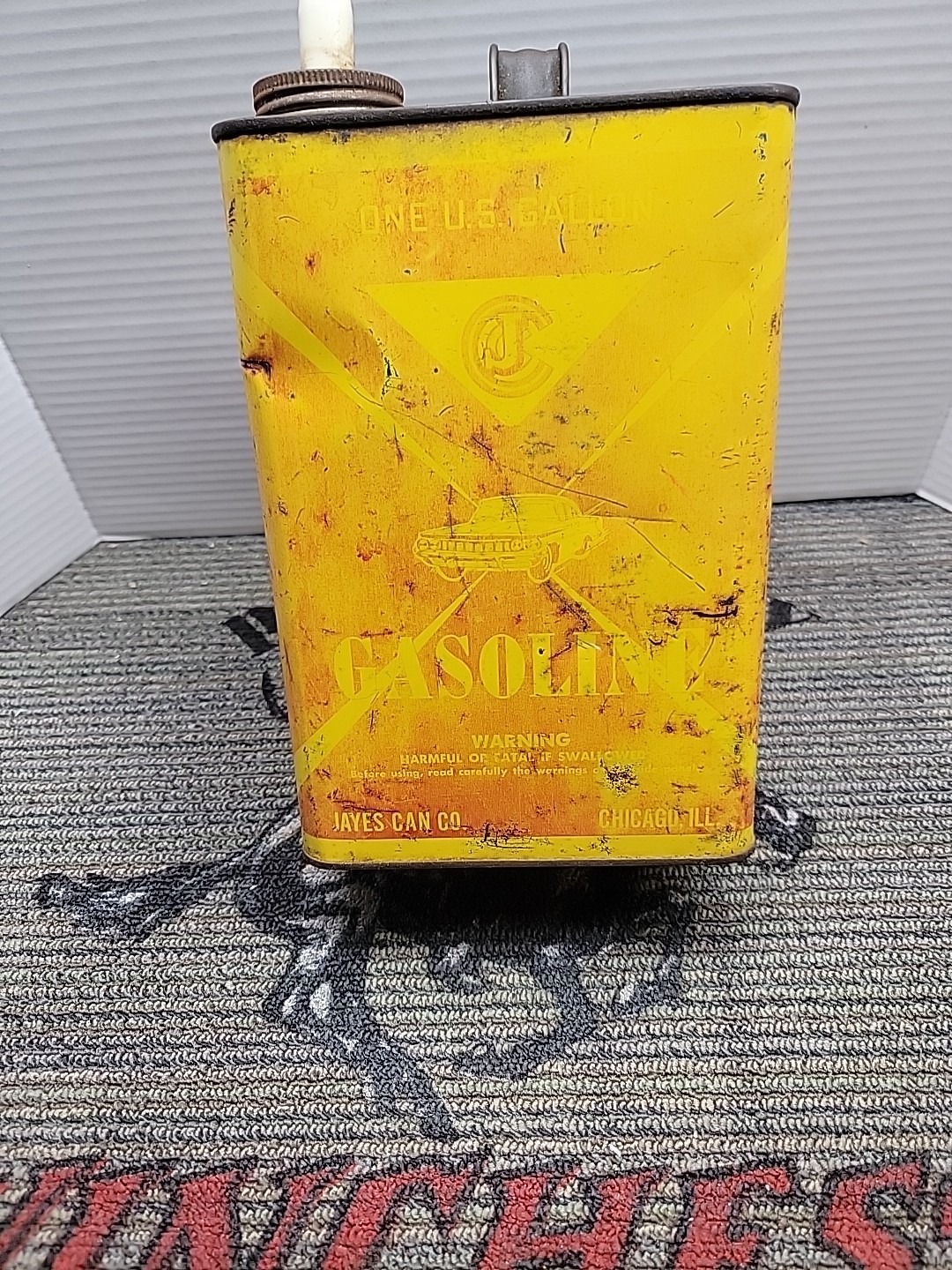 Vintage Metal Jays Can Co. 1 Gallon Gas Can /0625