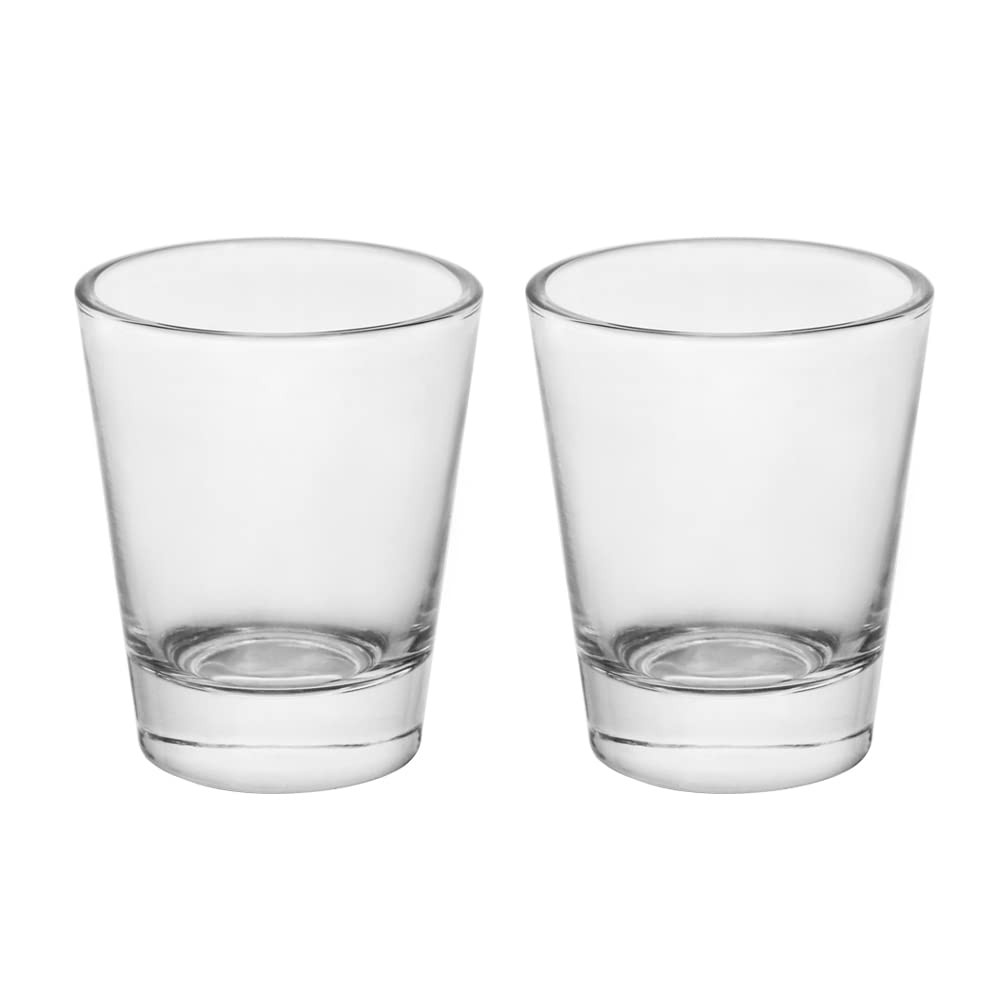 BTGLLAS Heavy Base Shot Glasses, 1.5 oz Sets of Clear Shot Glass 2 Pack, Meas…
