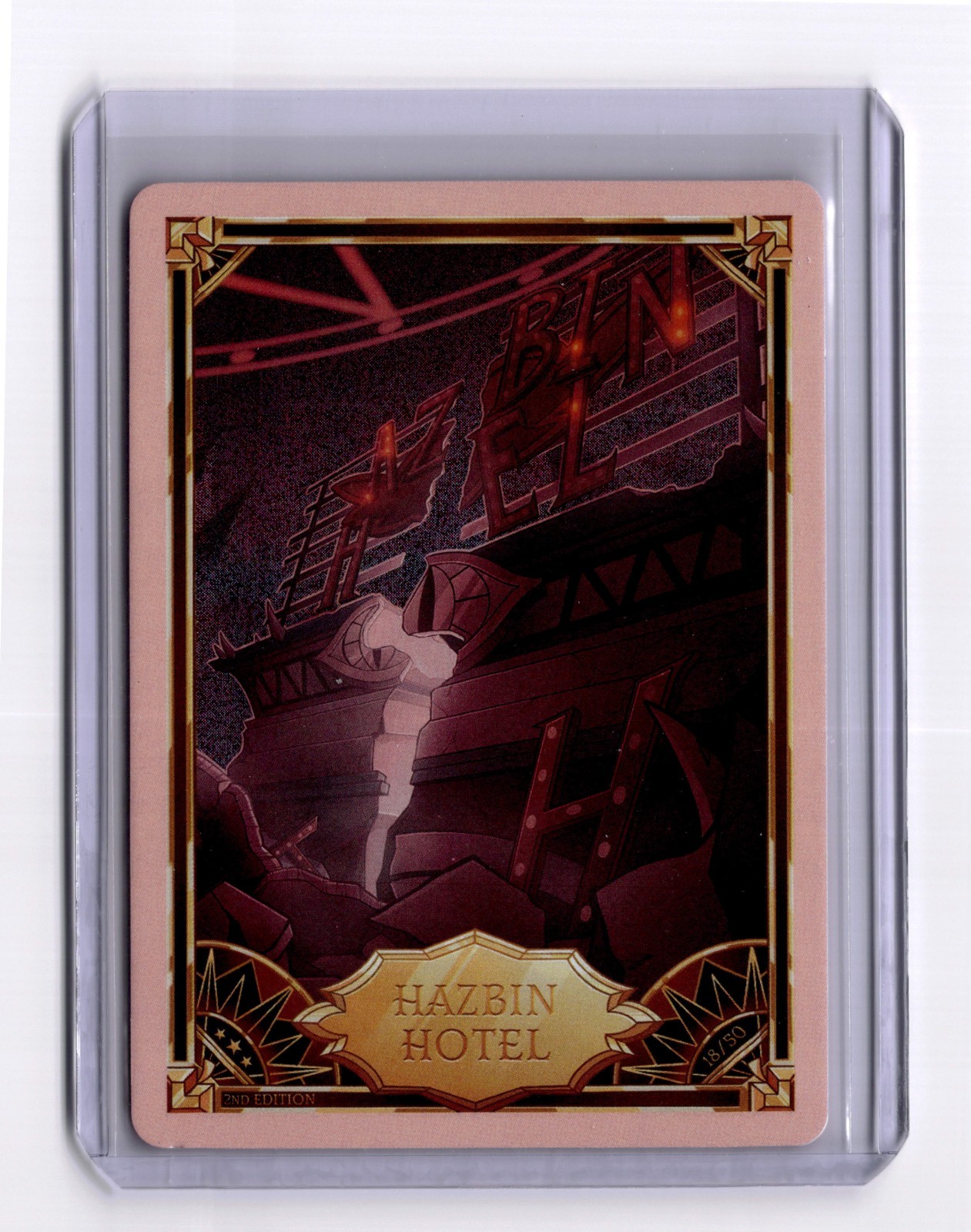 Hazbin Hotel Trading Card PINK FOIL RARE Hazbin Hotel 18/50 Second 2nd Edition