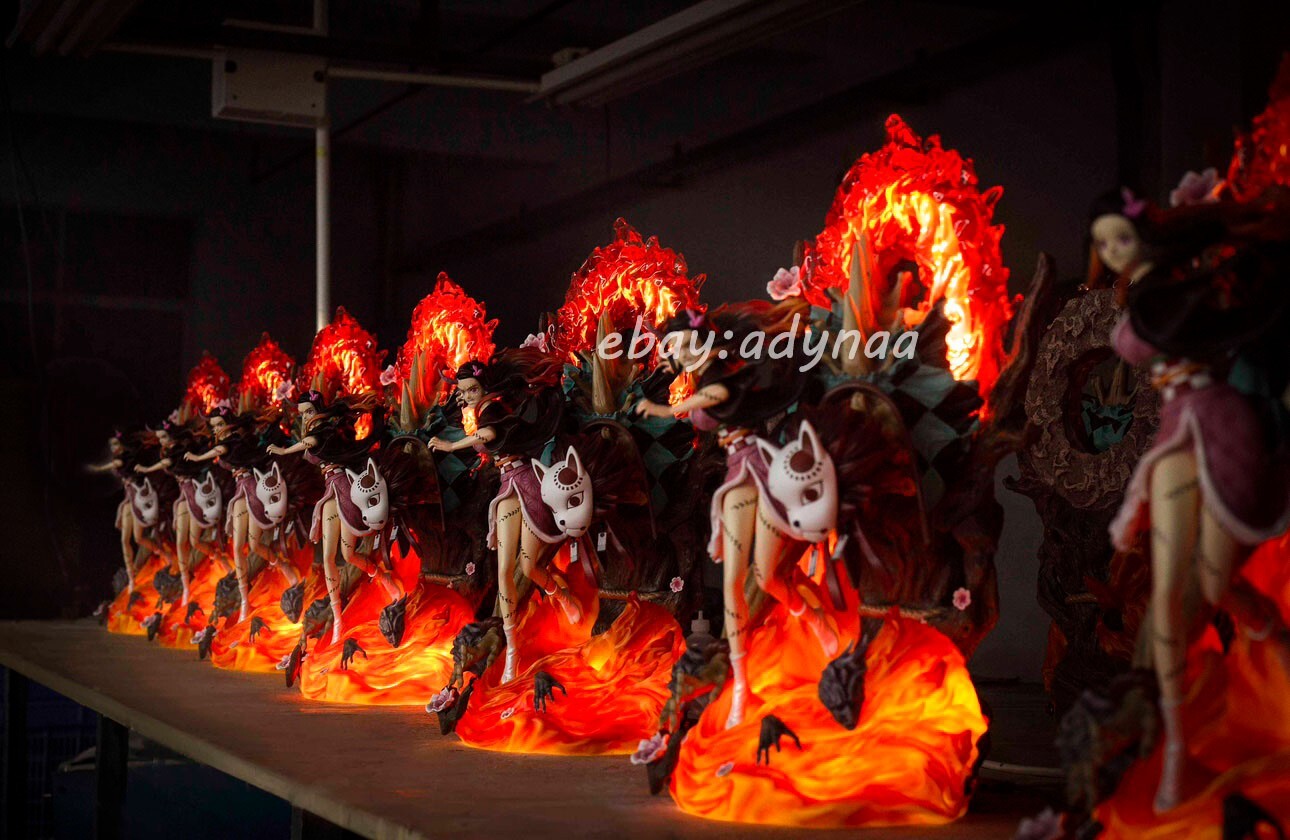 U-KING Studio Demon Slayer Kamado Tanjirou Nezuko 1/6 Resin Statue In Stock Led