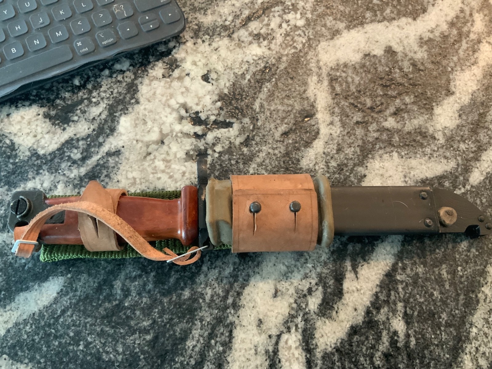 Romanian Military Issue Wire Cutting Bayonet Knife w/ Scabbard