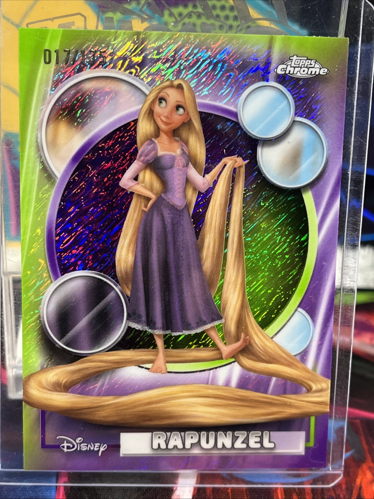 Topps 2023 Topps Chrome Disney 100 Rapunzel #188 Green Parallel Card