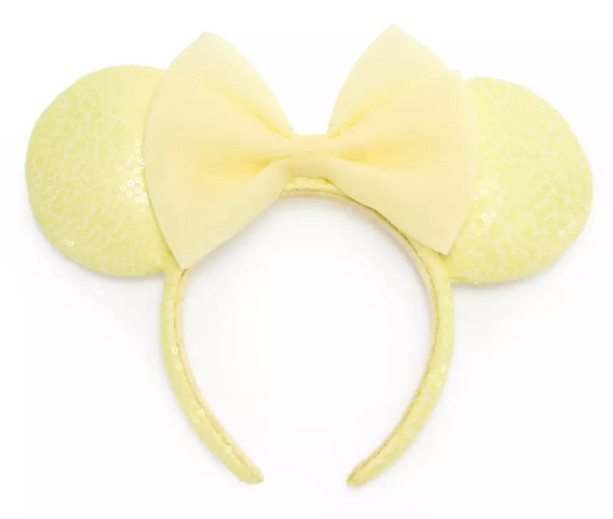 Disney Parks 2026 Minnie Mouse Joyful Yellow Sequined Ear Headband *NWT
