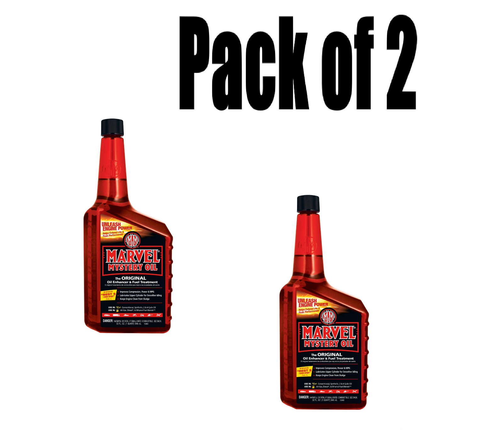 Marvel Mystery Oil – Oil Enhancer and Fuel Treatment, 32 oz ( Pack of 2 )