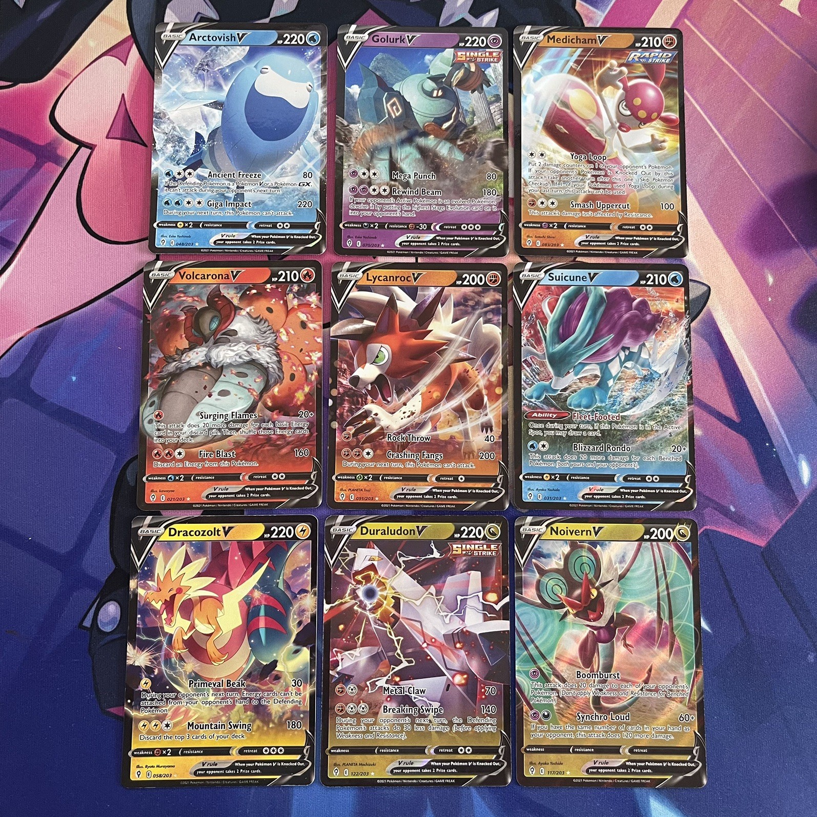 Pokemon TCG | Sword & Shield Evolving Skies Half Art V X9 Card Bundle