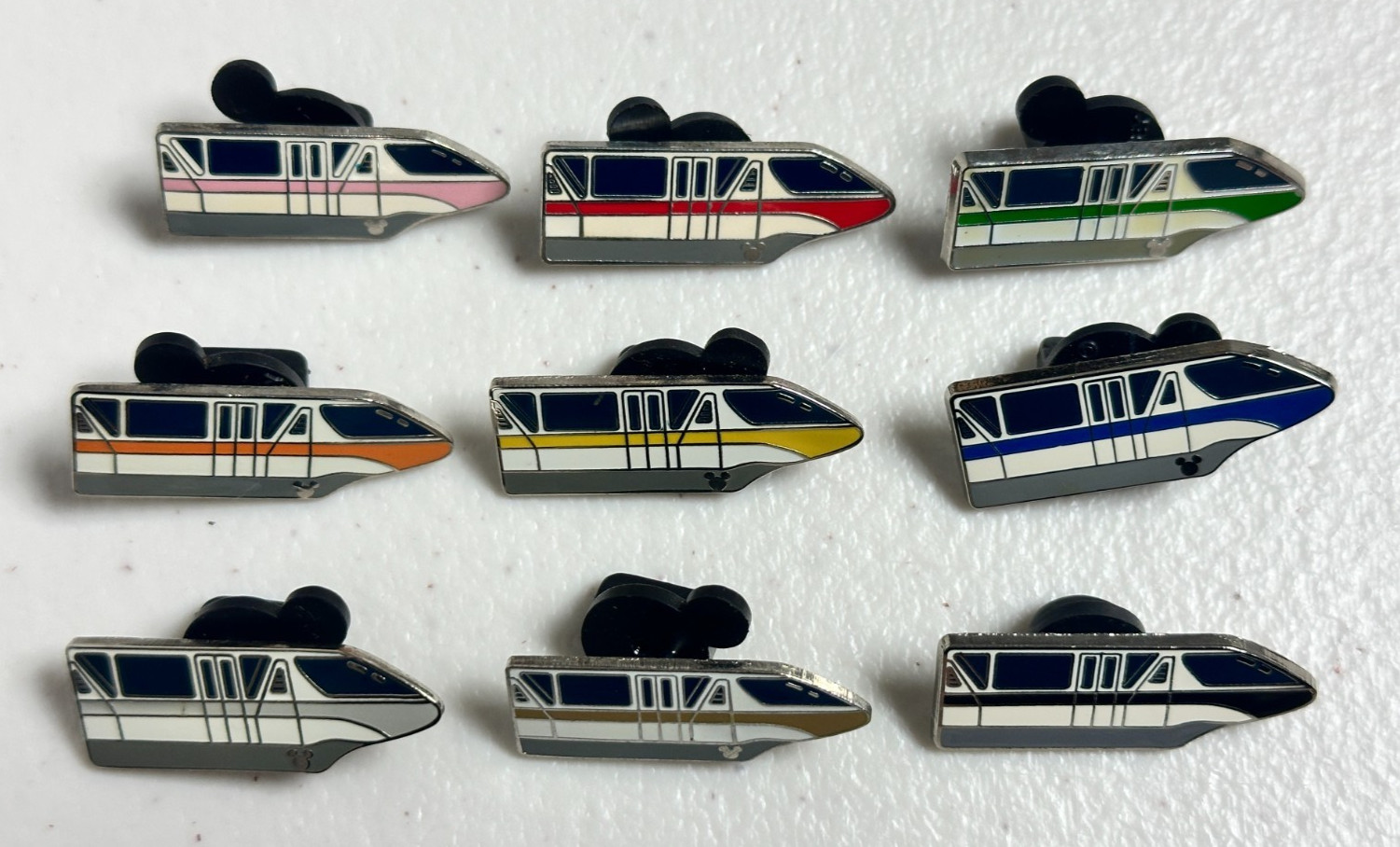 Disney WDW Monorail Hidden Mickey Multi Color Pin Lot Of 9 2006
