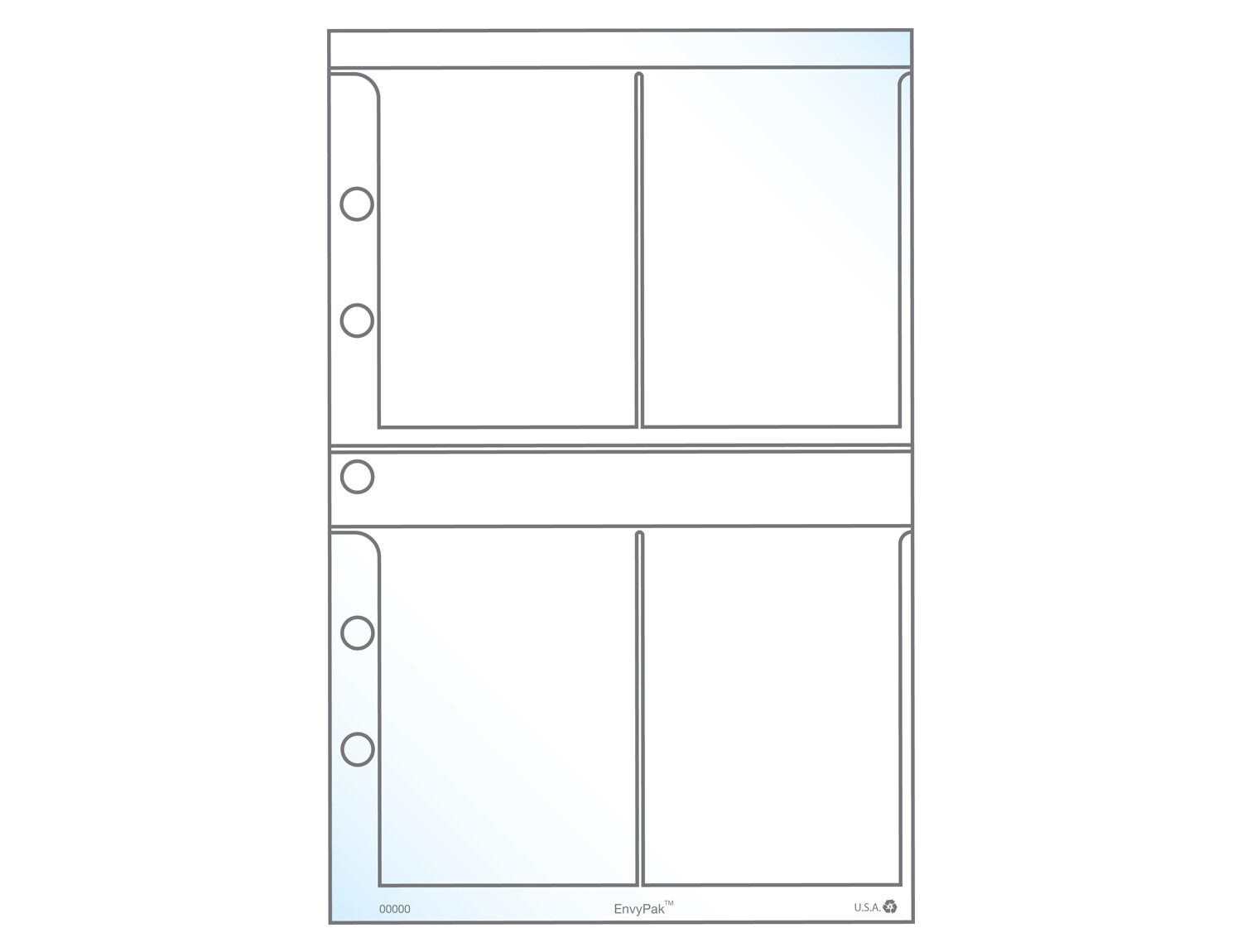 3.5 x 2.5″ Mini Four Pocket Trading Card Pages, Fits UniKeep A5 Binders, 20 Pack