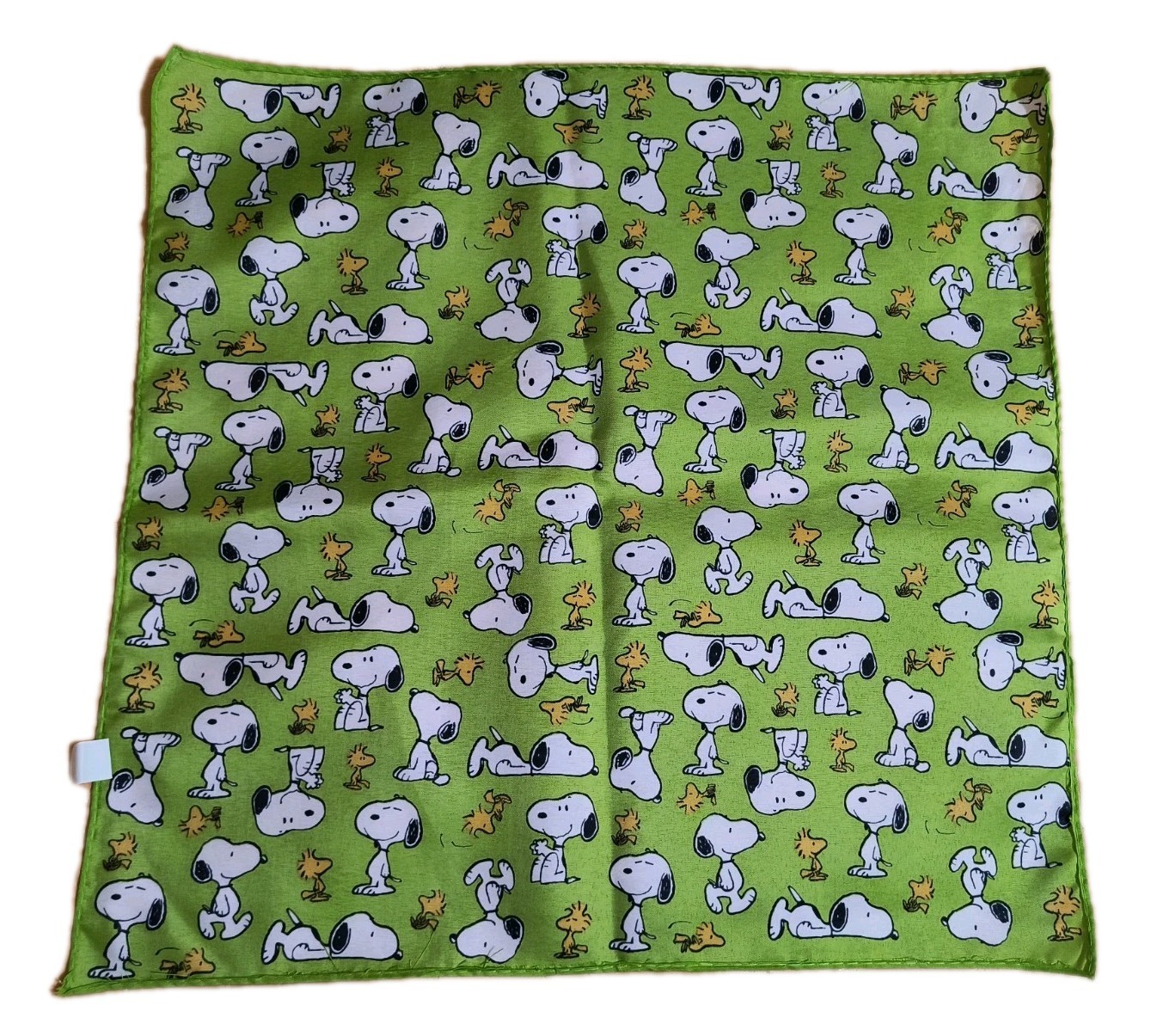 Peanuts Snoopy & Woodstock Green Large Bandana 20″ Polyester 100% New Free Ship!