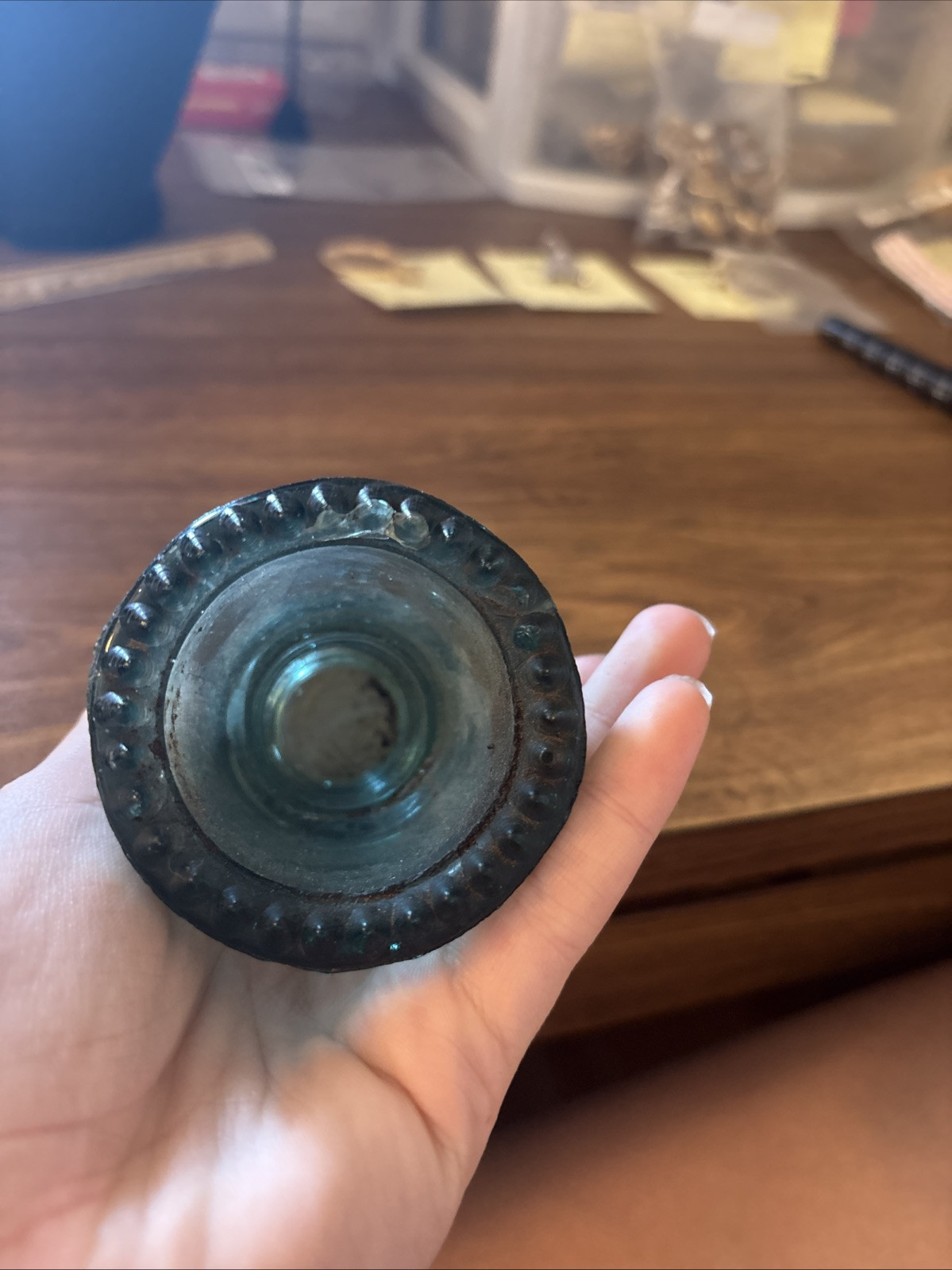 Vintage Glass Insulator Hemingray No 16.. Has Some Use As Shown In The Picture