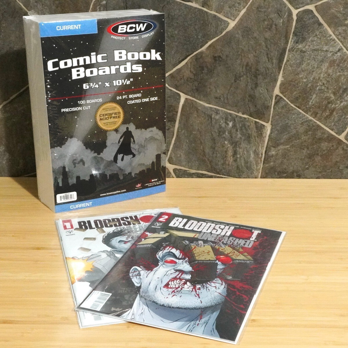 100 BCW Current / Modern Comic Book Bags Sleeves + Acid Free Back Boards New