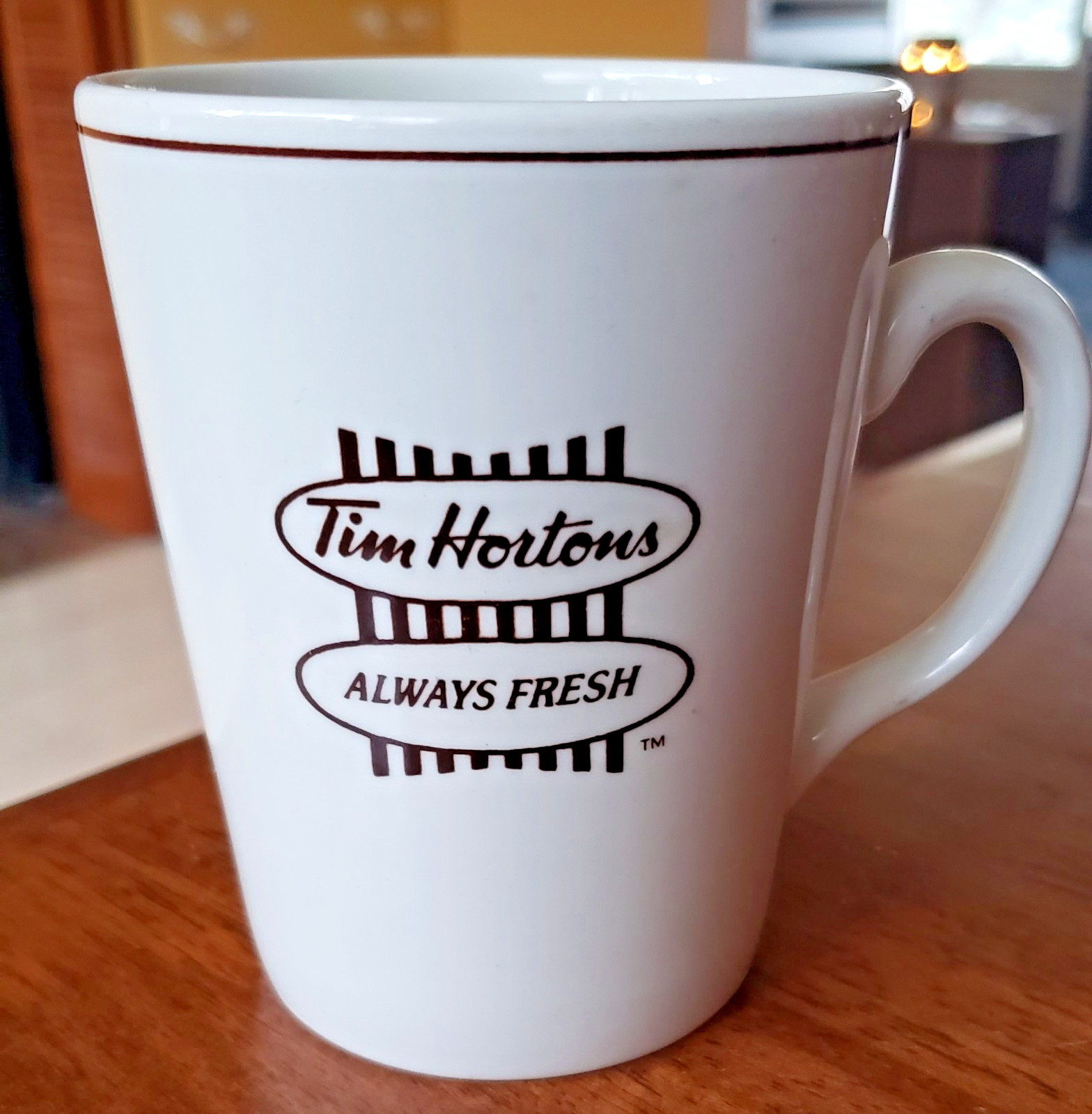 TIM HORTONS 12 oz. STEELITE INTERNATIONAL COFFEE MUG ENGLAND