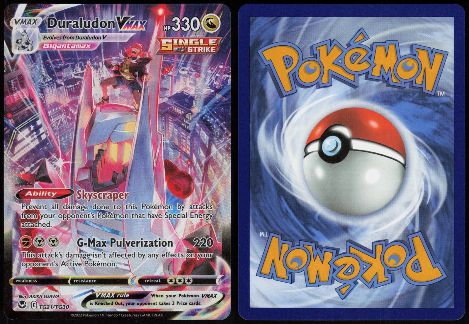 Duraludon VMAX TG21/TG30 Silver Tempest Trainer Gallery Holo VMAX Rare NM EGAWA