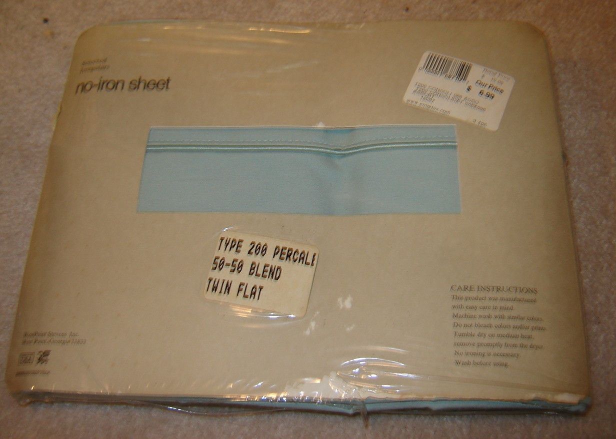 vintage sheet TWIN FLAT green SELECTED IRREGULAR cotton/poly westpoint stevens