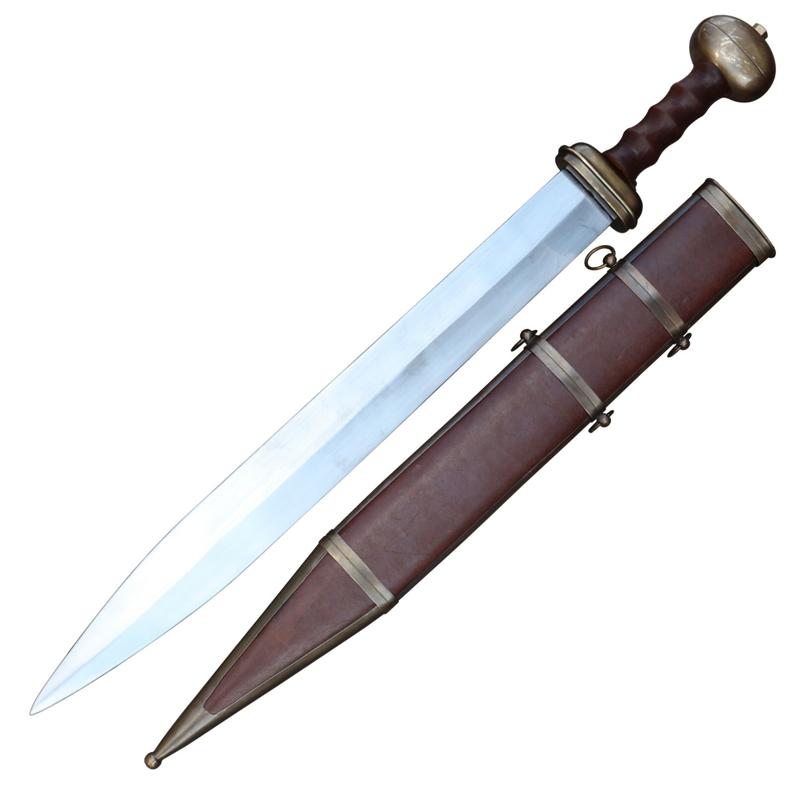 Ancient Roman Medieval Legionary Soldier Full Tang Gladius Sword with Scabbard