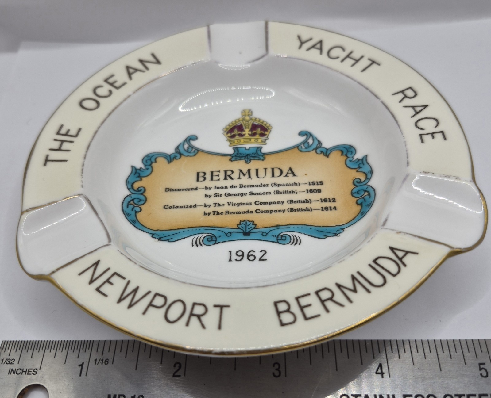Newport Bermuda The Ocean Yacht Race Ashtray Shelley Bone China Co England 1962