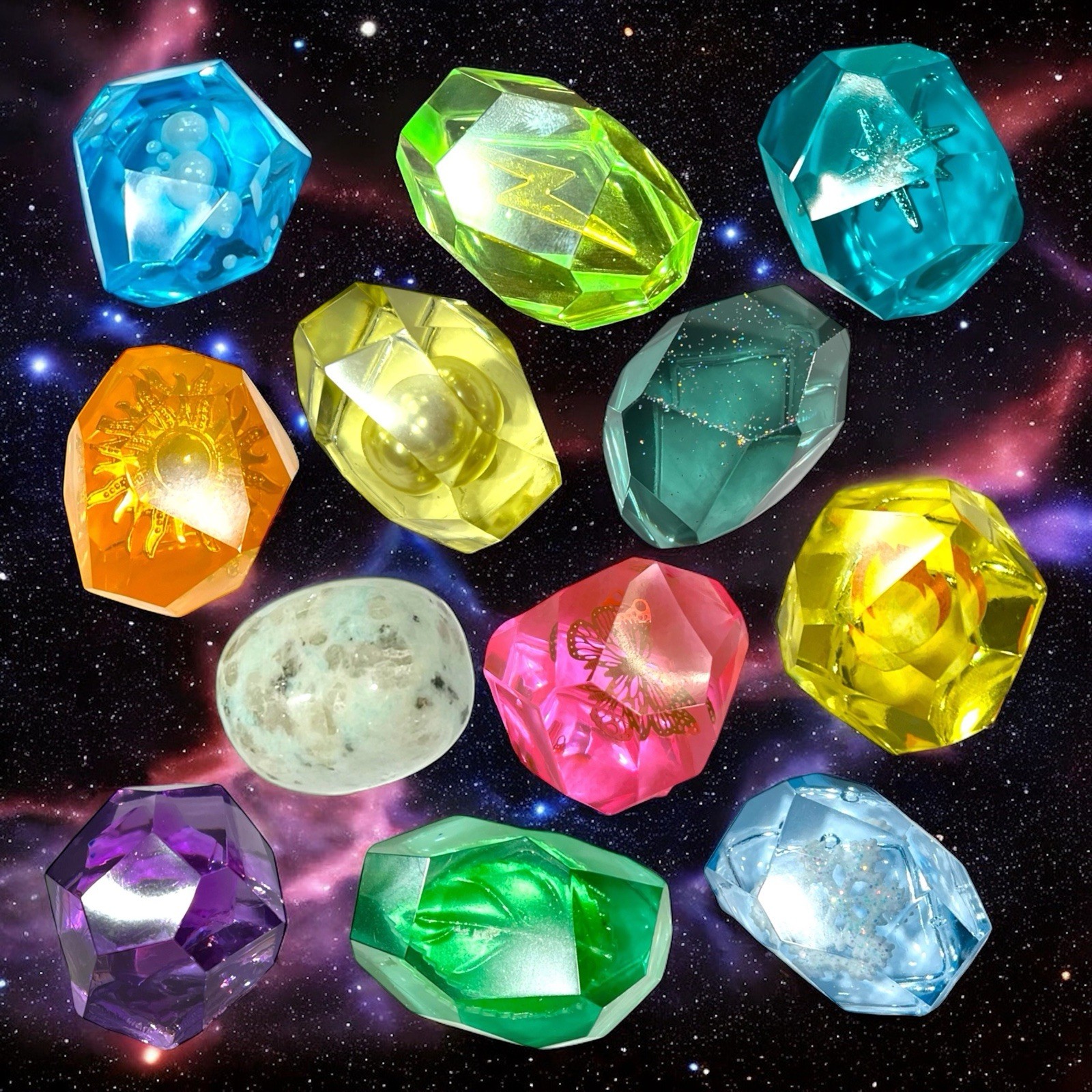 Evolution Stones (Set of 12) for Pokemon – TCG, Handcrafted, Eeveelution