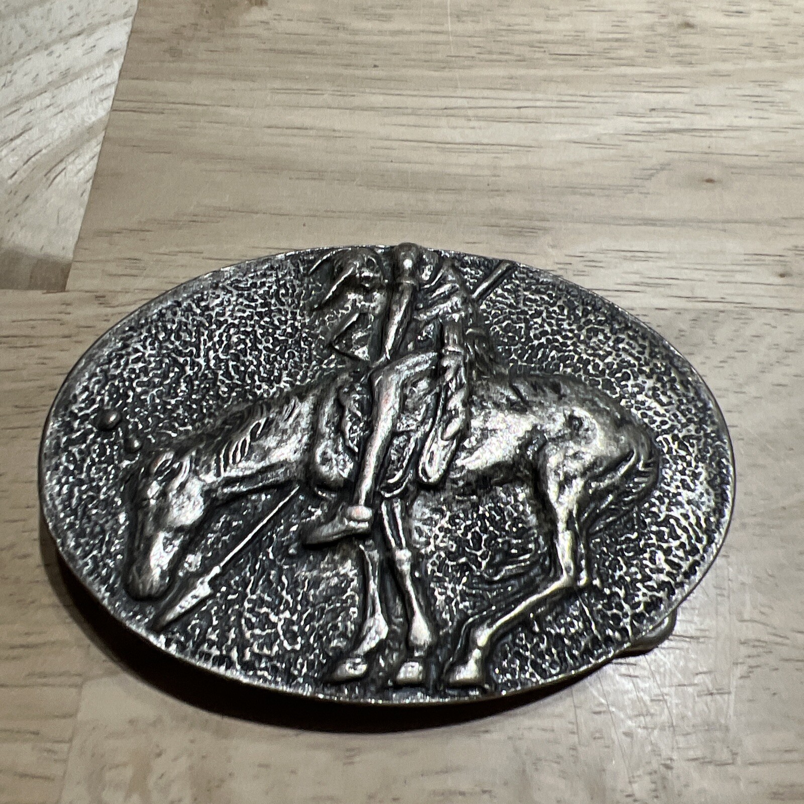 Indian Riding Horse With Spear Belt Buckle Made In Italy