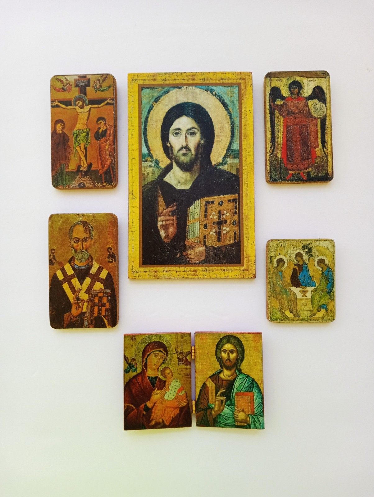 Orthodox Icons (Set of Six Handmade Wooden Icons) FREE SHIPPING!