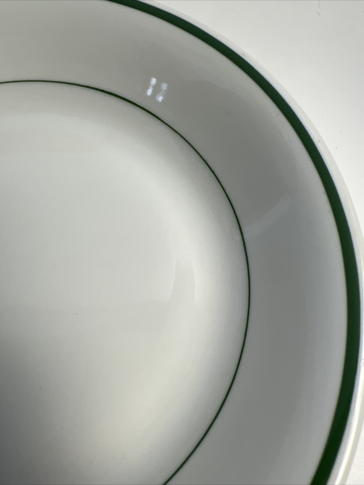 2 Vtg Restaurant Ware 8” Soup Cereal Pasta Bowl White /Green Stripe, Mayer China