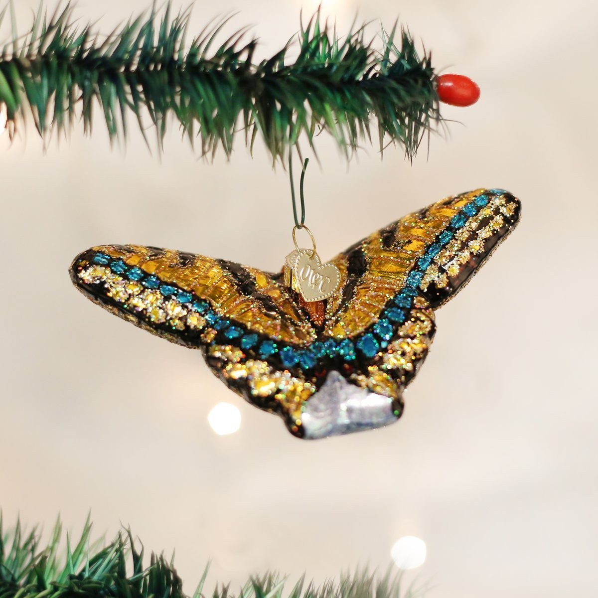 Old World Christmas Swallowtail Butterfly Glass 2.500,