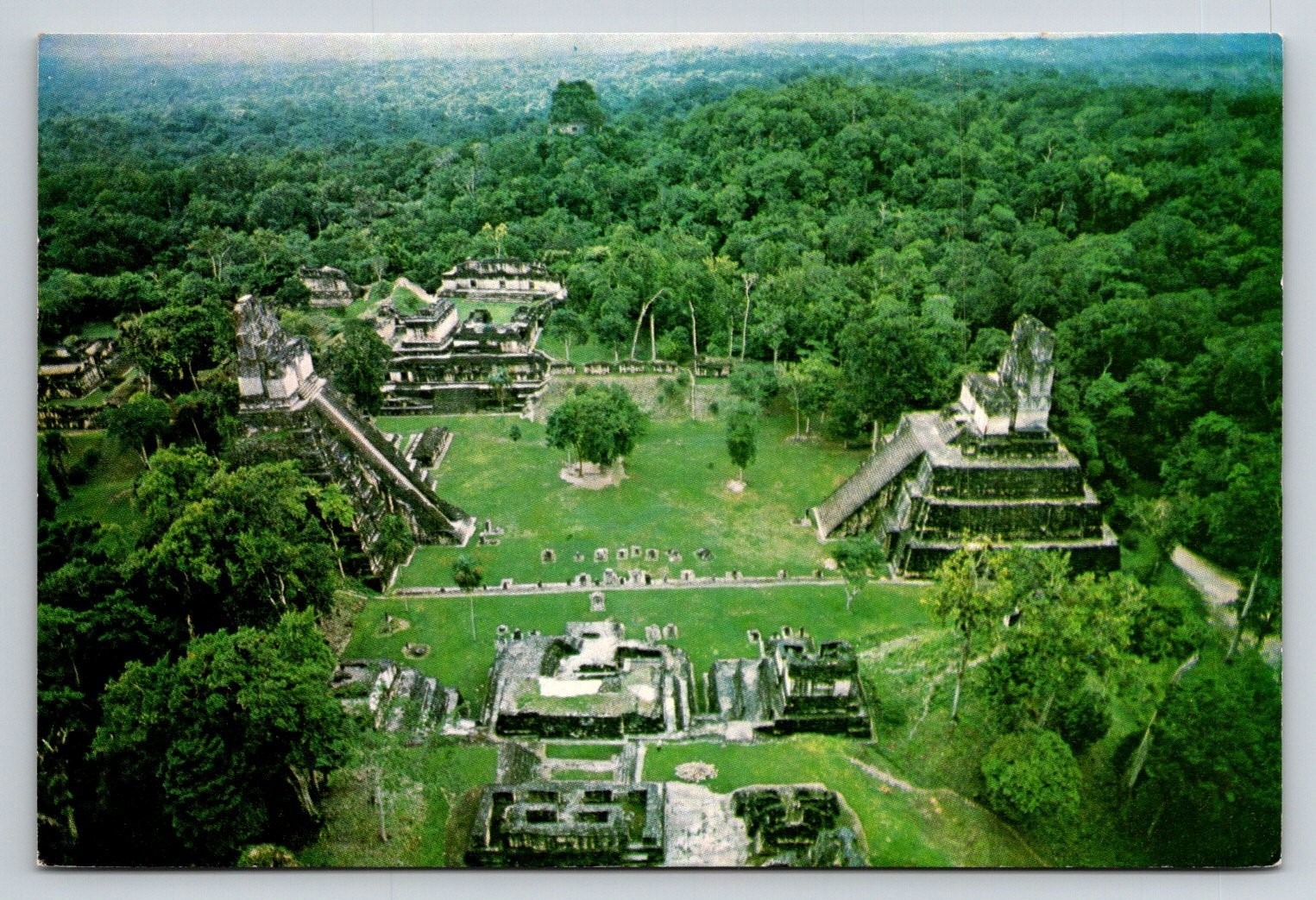 Vintage Tikal Guatemala Postcard – Mayan Ruins Jungle Aerial View 1988