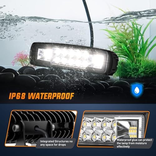 Golf Cart Adjustable 60W LED Pods 2Pcs White 1.0 Count Not Smart Home Compatible