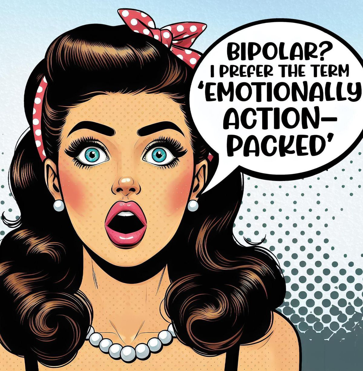 Retro Lady bipolar fun cute funny High Quality Metal Fridge Magnet 4×4 1267