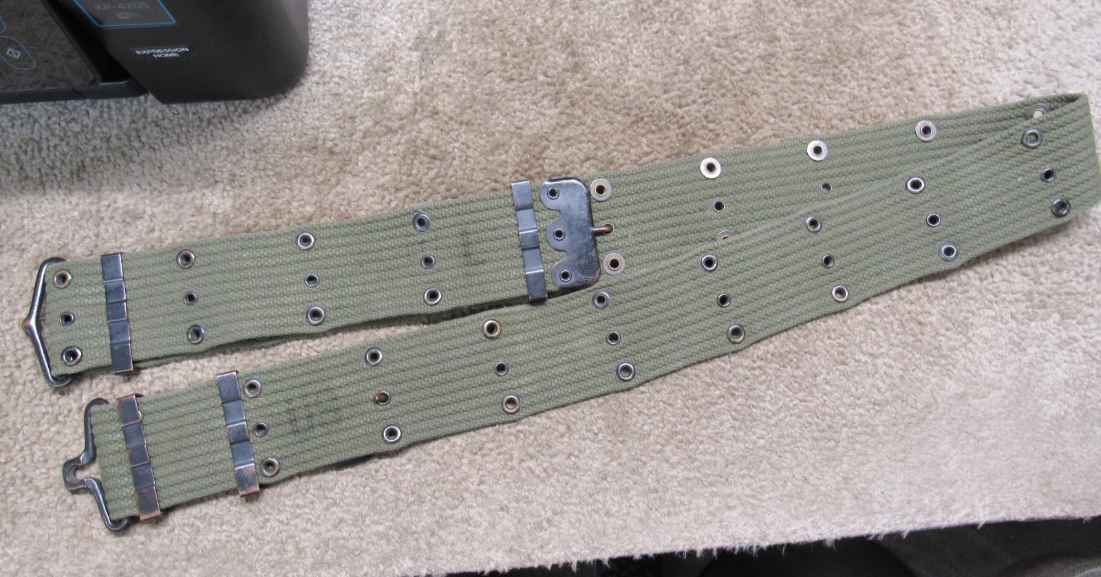 US Vietnam Era Pistol Belt Size Large M1956 Canvas Horizontal Weave