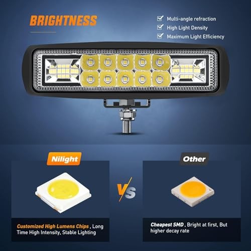 Golf Cart Adjustable 60W LED Pods 2Pcs White 1.0 Count Not Smart Home Compatible