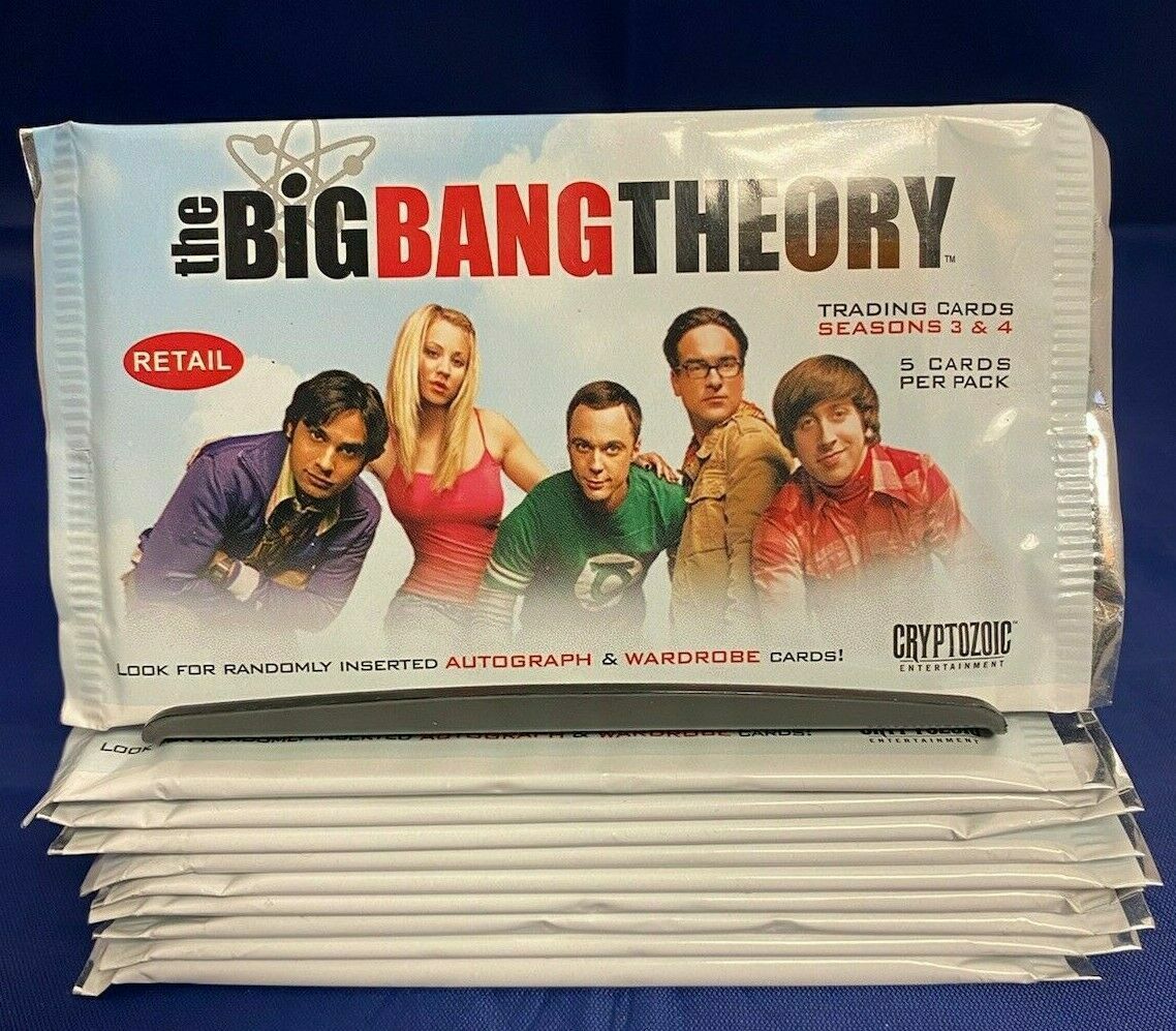 Lot of 10 “The Big Bang Theory” Seasons 3 & 4 Trading Card Packs Cryptozoic 2012