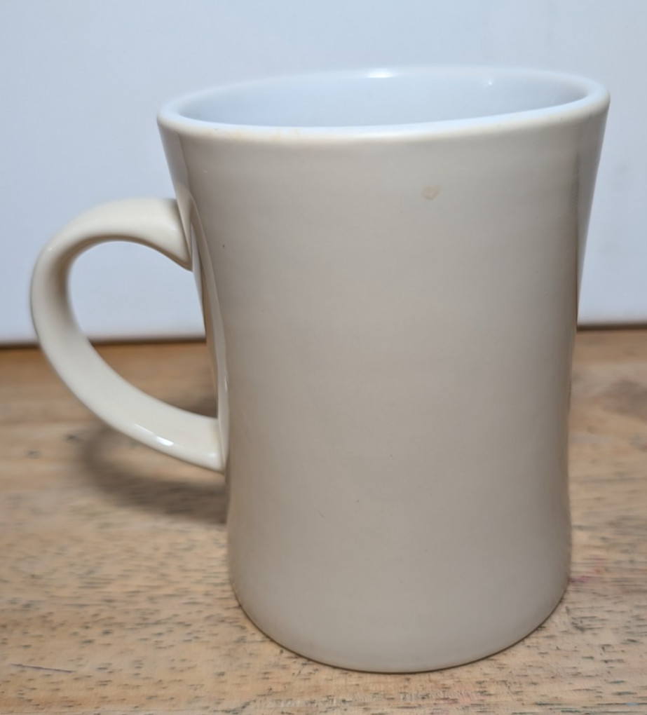Peet’s Coffee & Tea Mug 14oz Light Tan with Logo on One Side