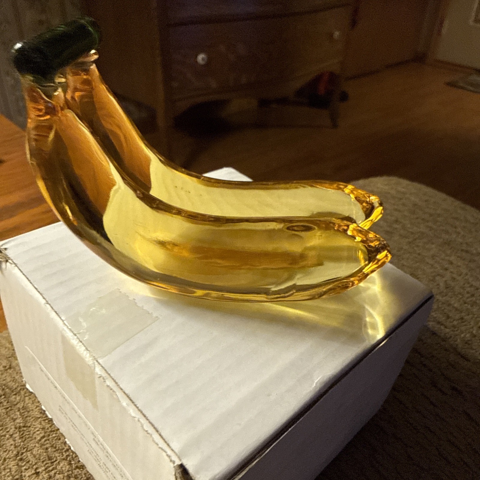 Awesome Handcrafted Crystal Glass Bananas Duo Set
