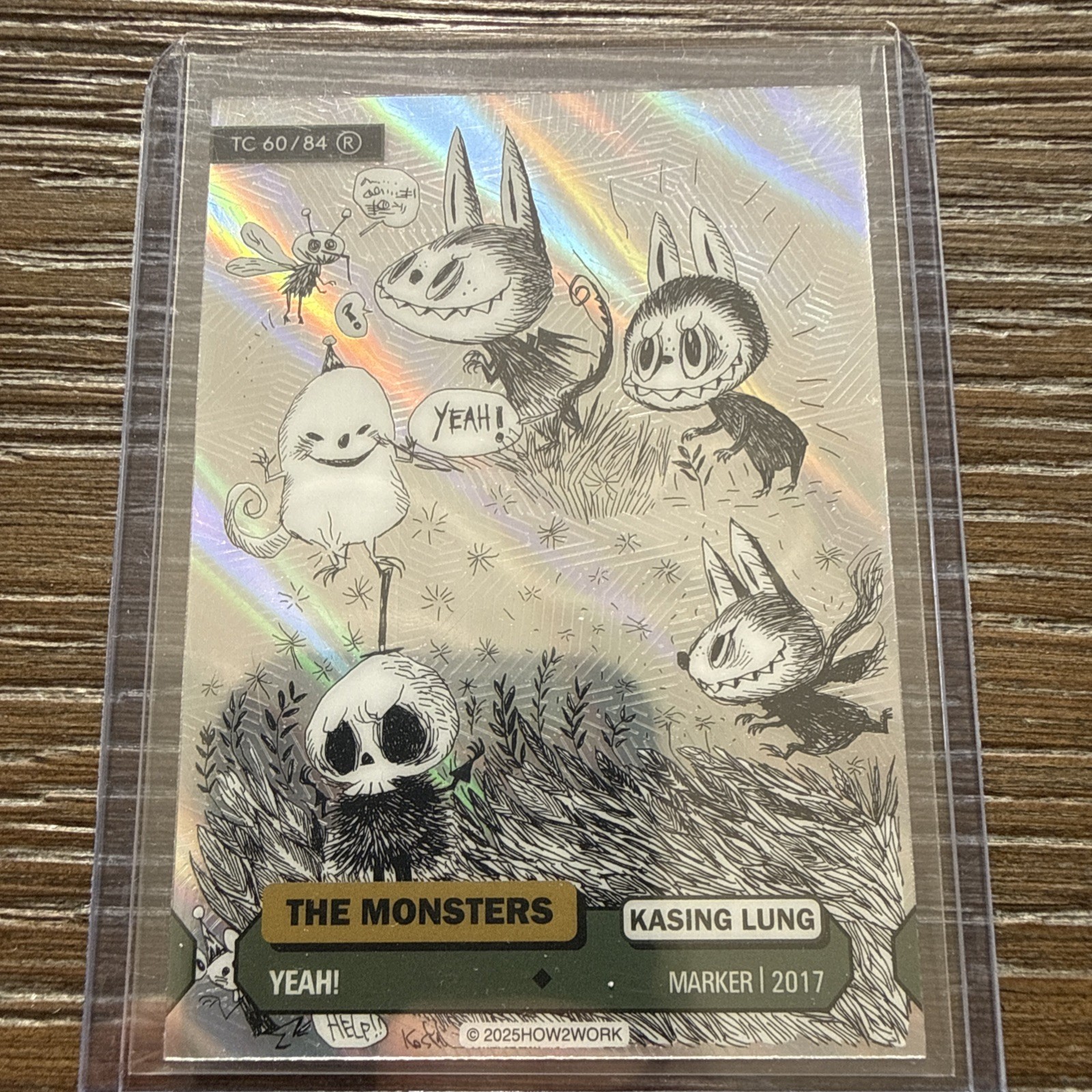 🔥RARE HOLO! 2025 How2Work THE MONSTERS S3 “YEAH” 60/84 R LABUBU Kasing Lung!