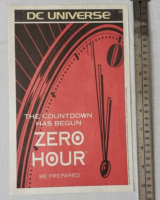 DC Universe Zero Hour comic RARE Print Advertisement