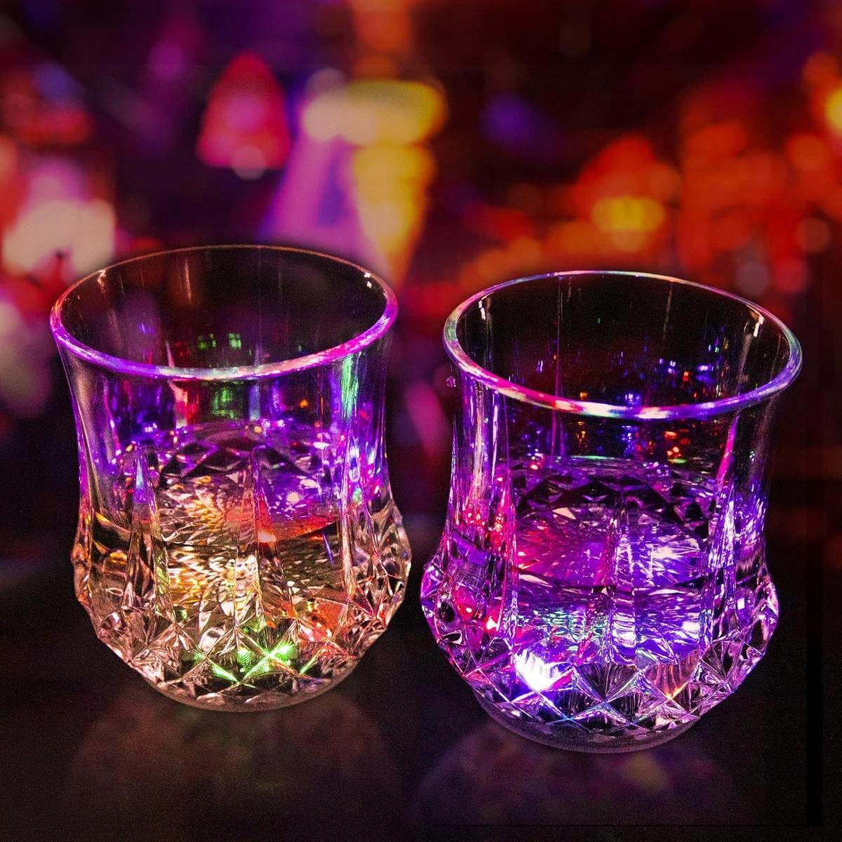 6 Packs Flash Light Up Cups Liquid Activated Multicolor LED Glasses Fun Light Up