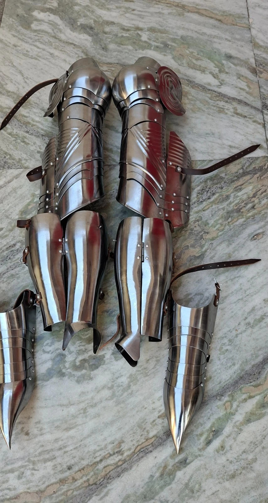 German Gothic Knight Leg Armor Full Steel Gothic Guards Handmade Medieval