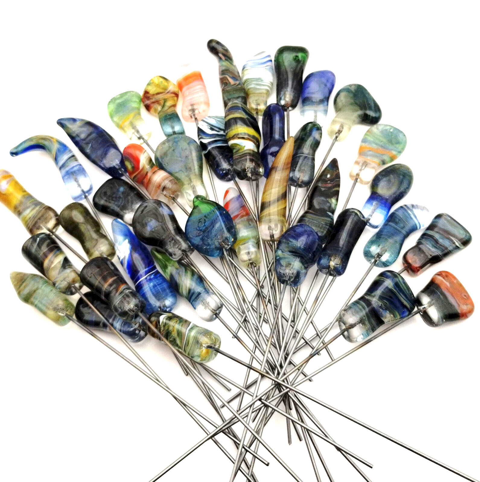 Single Multicolored Glass Bowl Poker/Pipe Cleaner USA